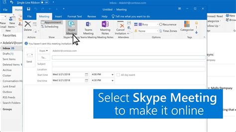 Schedule an online meeting in Outlook .